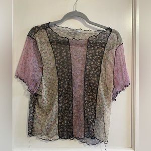 mesh floral top